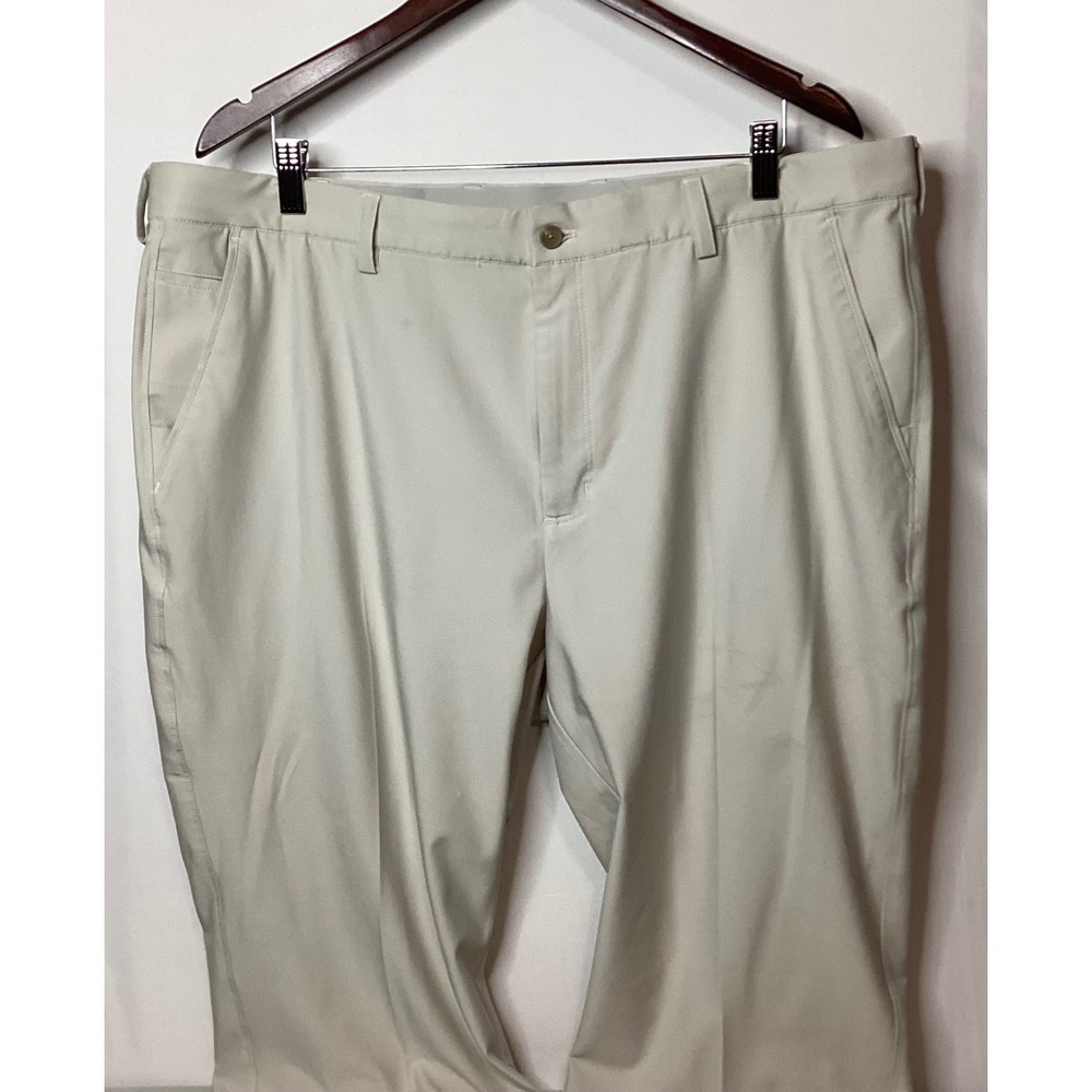 Greg Norman Mens Golf Pants Beige Flat Front Straight‎ Leg Size 40x32 Stretch